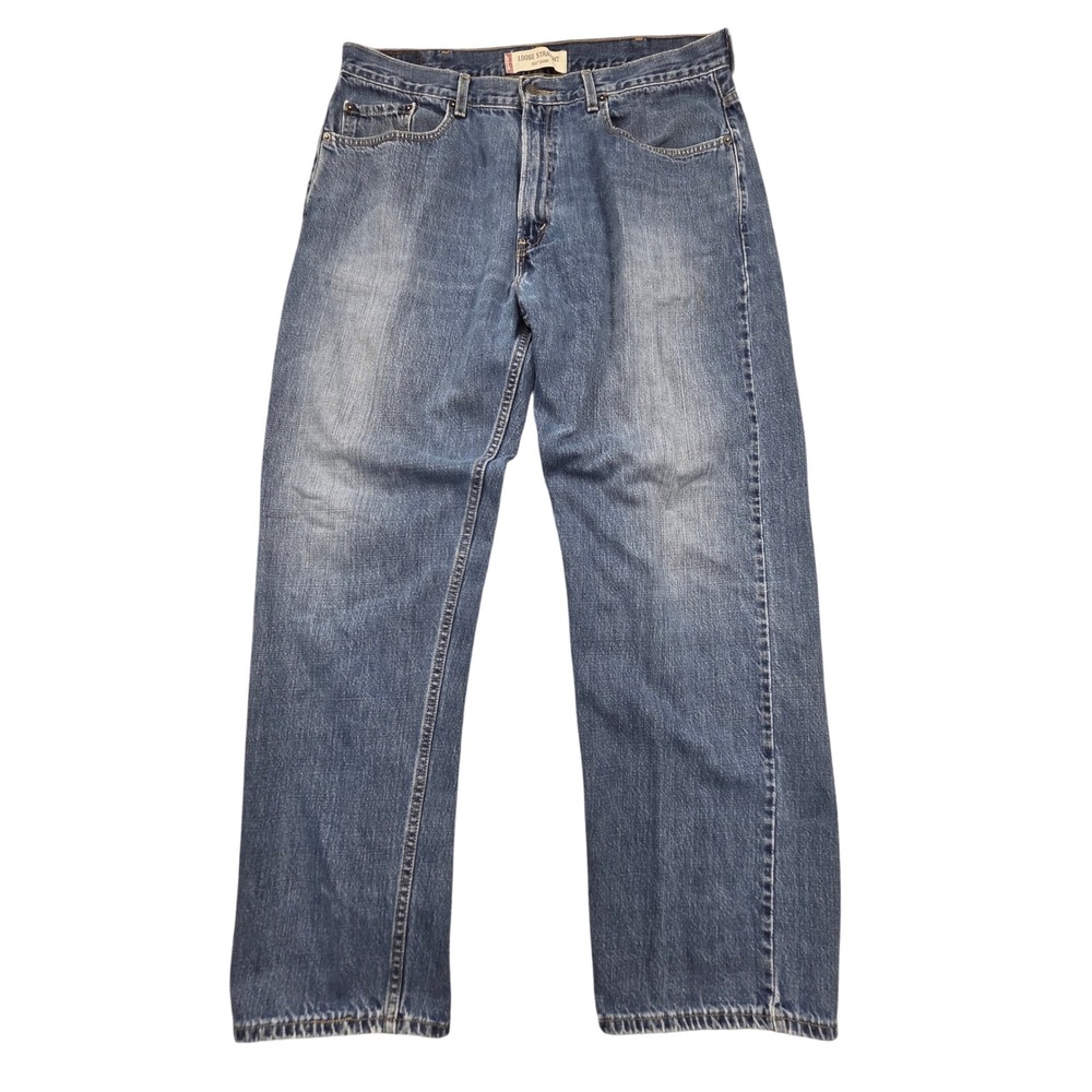 Vintage Levis 569 Loose Straight Jeans Mens 38x32 Medium Wash Blue Denim Y2K
